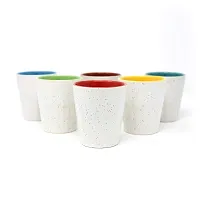 Pottery Town| Stylish Ceramic Handmade kullad Tea Set kulhad Chai Cups Kullad Tea Cups Set Kitchen Cup Set of 6 (Multicolore) 130ml-thumb4