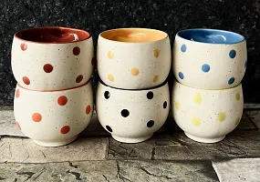 Pottery Town| Set of 6 Ceramic Mugs to Gift to Best Friend Tea Mugs Coffee Mugs Microwave Safe Coffee Mugs Ceramic Tea Cups 160ml-thumb2