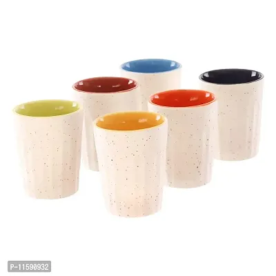 Pottery Town| Stylish Ceramic Handmade kullad Tea Set kulhad Chai Cups Kullad Tea Cups Set Kitchen Cup Set of 6 (Multicolore) 130ml-thumb4