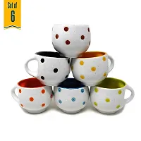 Pottery Town| Ceramic Coffee Mug - Set of 6, Multicolour, 160 ml-thumb3