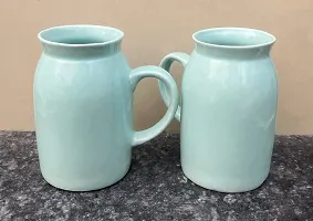 Pottery Town| Premium Handmade Ceramic Milk and Coffee Mug, Set of 2 - 330 ml-thumb4