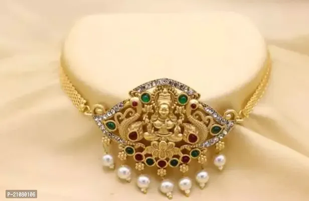 Stylish Multicoloured Copper Choker Necklace Jewellery Set For Women