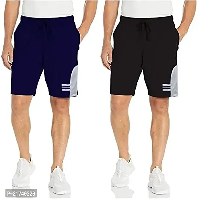 Reliable Multicoloured Cotton Regular Shorts For Men, Pack of 2-thumb0