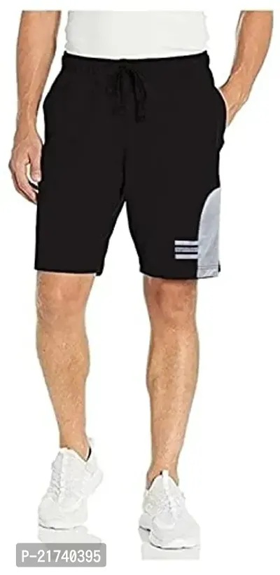 Reliable Black Cotton Regular Shorts For Men, Pack of 1