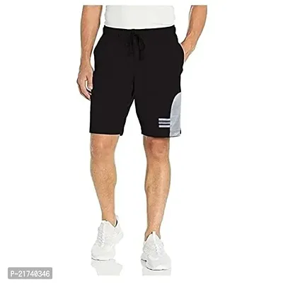 Reliable Black Cotton Regular Shorts For Men, Pack of 1