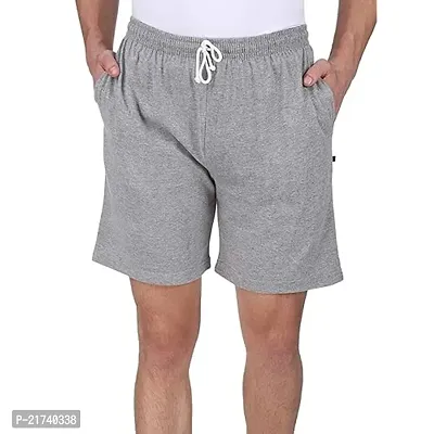 Reliable Grey Cotton Regular Shorts For Men, Pack of 1