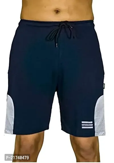 Reliable Navy Blue Cotton Regular Shorts For Men, Pack of 1