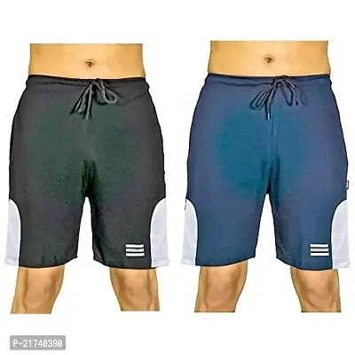 Reliable Multicoloured Cotton Regular Shorts For Men, Pack of 2