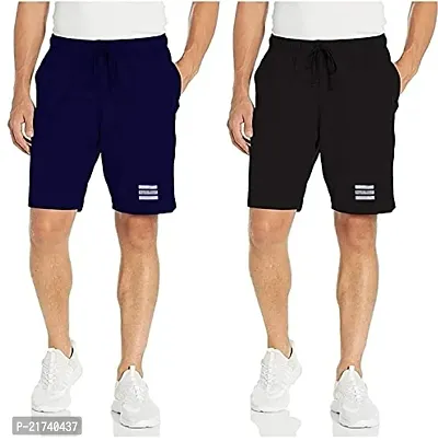 Reliable Multicoloured Cotton Regular Shorts For Men, Pack of 2