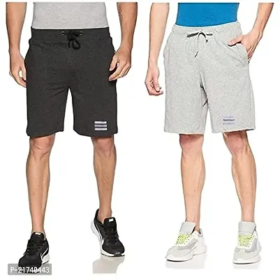 Reliable Multicoloured Cotton Regular Shorts For Men, Pack of 2