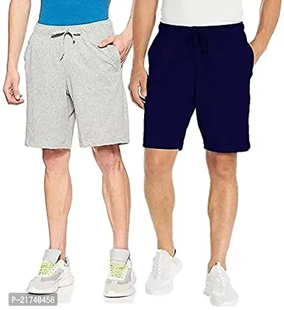 Reliable Multicoloured Cotton Regular Shorts For Men, Pack of 2-thumb0