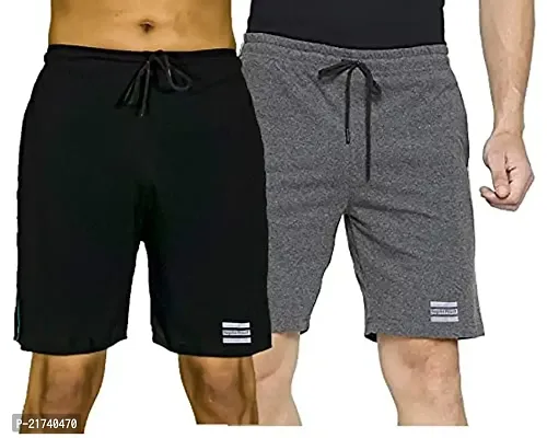 Reliable Multicoloured Cotton Regular Shorts For Men, Pack of 2-thumb0