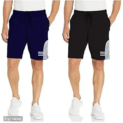 Reliable Multicoloured Cotton Regular Shorts For Men, Pack of 2