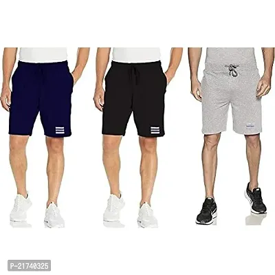 Reliable Multicoloured Cotton Regular Shorts For Men, Pack of 3
