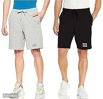 Reliable Multicoloured Cotton Regular Shorts For Men, Pack of 2-thumb0