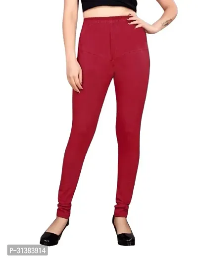 Fabulous Maroon Organic Cotton Solid Leggings For Women-thumb0