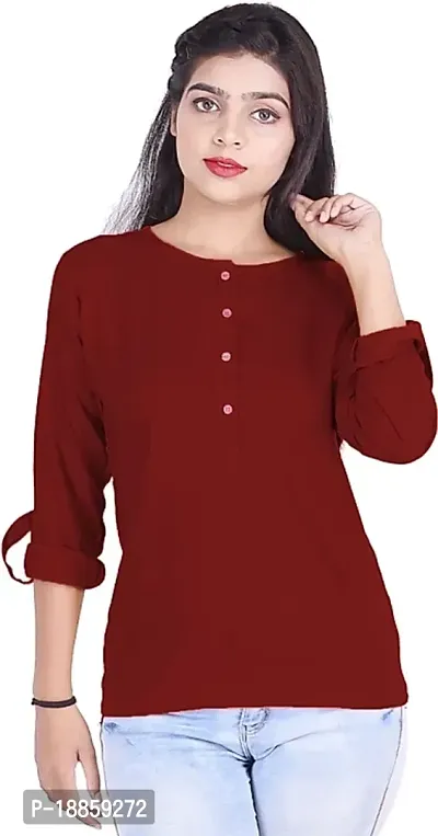 Elegant Maroon Khadi Cotton Top ForWomen