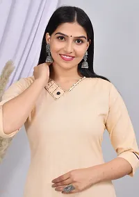 Stylish Khadi Cotton Peach Stitched Kurta For Women-thumb4