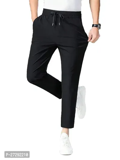 Stylish Cotton Blend Solid Regular Track Pants For Men