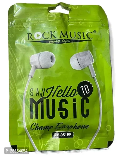 ROCK MUSIC WHITE EARPHONE WITH 3.5MM JACK