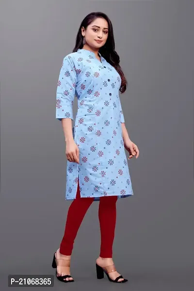 Keytruda Women's Printed Magic Cotton Regular Fit 3/4 Sleeve Lightweight Casual Wear Feeding Kurti (B-F-102_Blue_M)-thumb5