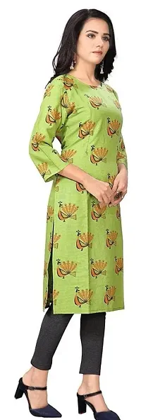 Keytruda Women's Solid Cotton Blend Regular Fit 3/4 Sleeve Lightweight Casual Wear Feeding Kurti (B-F-116_Turqouise_M)-thumb1