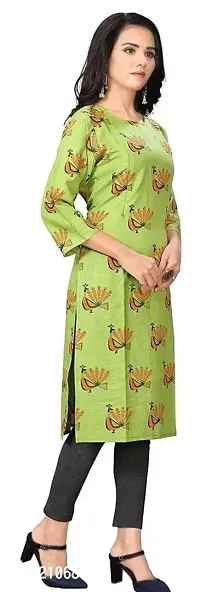 Keytruda Women's Solid Cotton Blend Regular Fit 3/4 Sleeve Lightweight Casual Wear Feeding Kurti (B-F-116_Turqouise_M)-thumb2