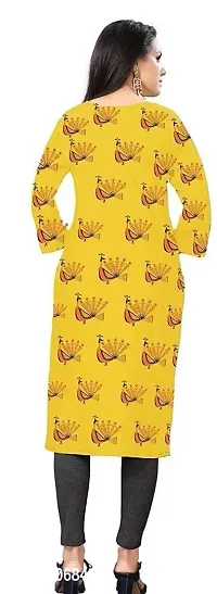 Keytruda Women's Printed Cotton Blend Regular Fit Bell Sleeve Lightweight Casual Wear Feeding Kurti (B-F-117_Parrot_M) Yellow-thumb2