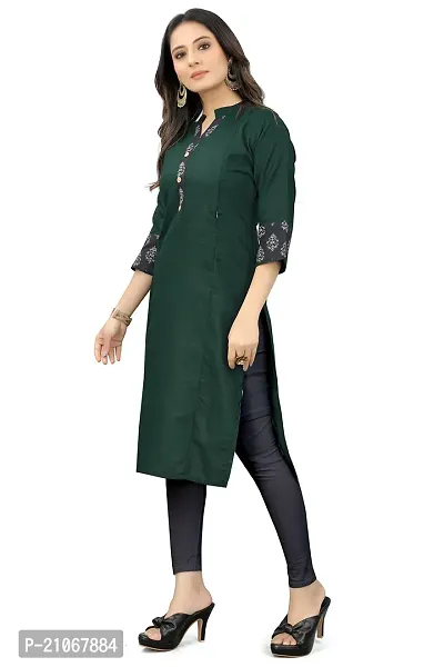 Keytruda Women's Printed Cotton Blend Regular Fit 3/4 Sleeve Lightweight Casual Wear Feeding Kurti (C-K2-Pelan-Green-XL)-thumb3
