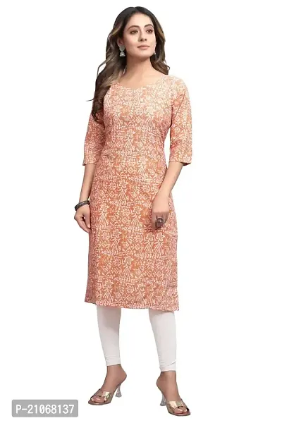 Keytruda Women's Printed Cotton Blend Regular Fit 3/4 Sleeve Lightweight Casual Wear Feeding Kurti (B-F-225)