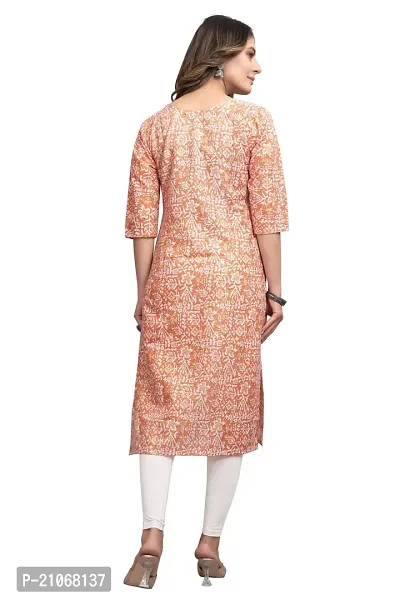 Keytruda Women's Printed Cotton Blend Regular Fit 3/4 Sleeve Lightweight Casual Wear Feeding Kurti (B-F-225)-thumb5