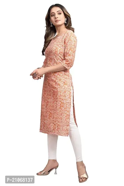 Keytruda Women's Printed Cotton Blend Regular Fit 3/4 Sleeve Lightweight Casual Wear Feeding Kurti (B-F-225)-thumb3