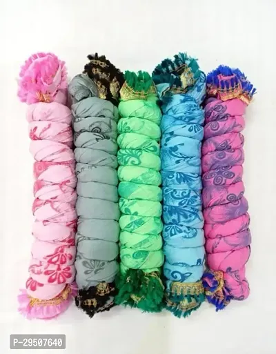 Elite Multicoloured Cotton Pom-pom Dupattas For Women Pack Of 5