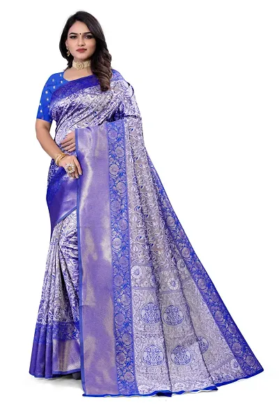 Alluring Art Silk Saree with Blouse piece 