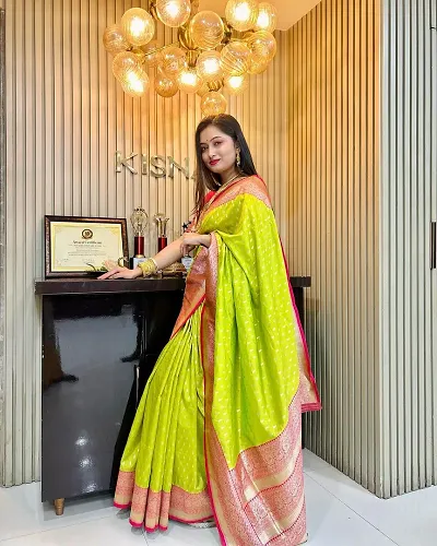 Must Have Art Silk Saree with Blouse piece 