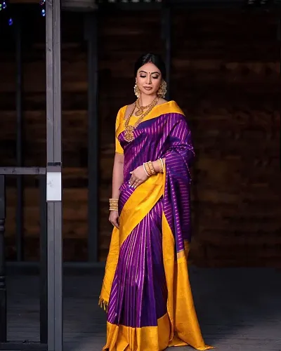 Glamorous Art Silk Saree with Blouse piece 