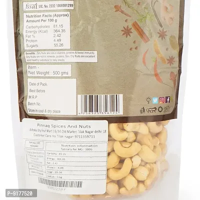 Pinnaq Spices And Nuts Cashews Dry Fruits Cashews Nuts Kaju Crispy  Plain 240 no -750Gms-thumb4