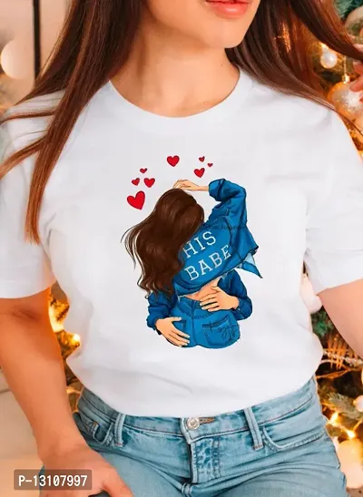 WOMEN HIS BABE PRINTED TSHIRT