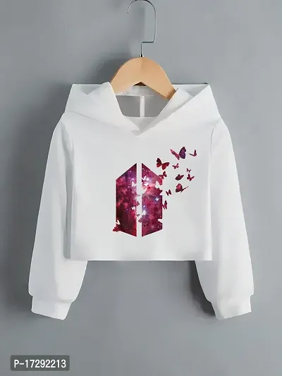WHITE PRINTED  HOODIE FOR WOMEN
