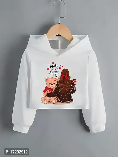 WHITE RPRINTED HOODIE FOR WOMEN