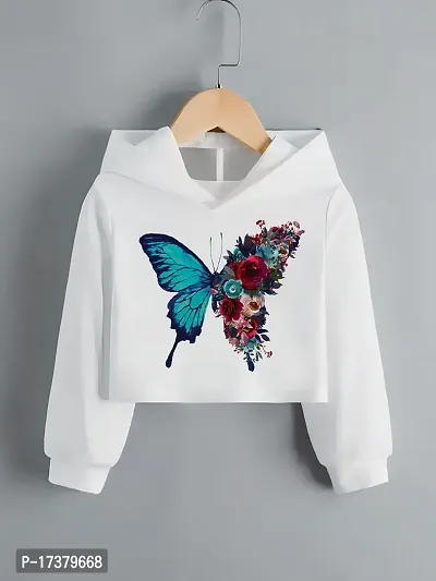WHITE PRINTED HOODIE FOR WOMEN