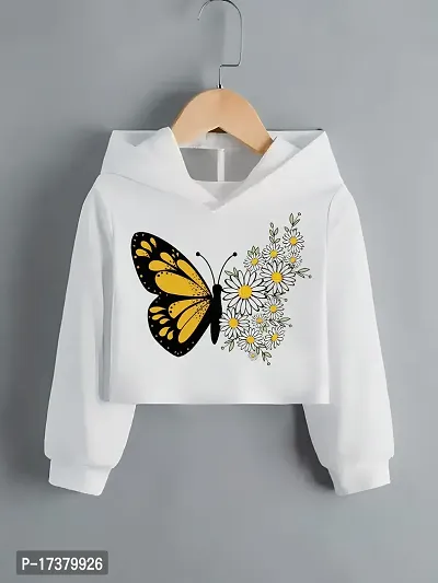 WHITE PRINTED HOODIE FOR WOMEN