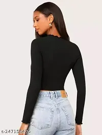 Black Round Neck Top For Women-thumb1