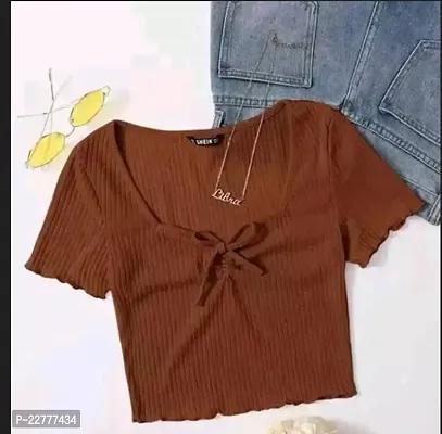 BQF-BROWN CROP TOP FOR GIRLS