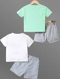 Fabulous Cotton Blend Printed T-Shirts with Shorts For Boys Combo Of 2-thumb1