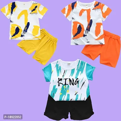 Stylish Printed Kids Boys Girls Clothing Sets Pack Of 3