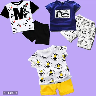 Stylish Printed Kids Boys Girls Clothing Sets Pack Of 3-thumb0