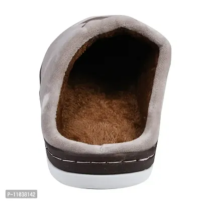 IRSOE Boys' Winter Fur Indoor Slipper Brown-thumb4