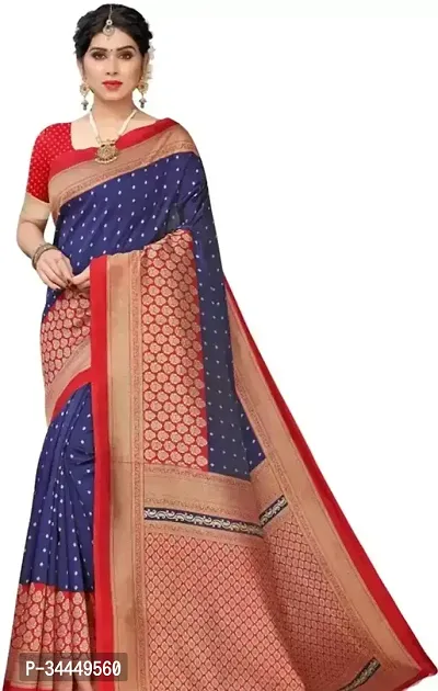 Beautiful Art Silk Saree with Blouse Ready to Wear (Stitched)