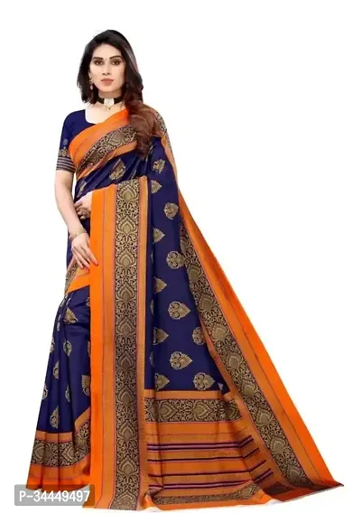 Beautiful Art Silk Saree with Blouse Ready to Wear (Stitched)-thumb0